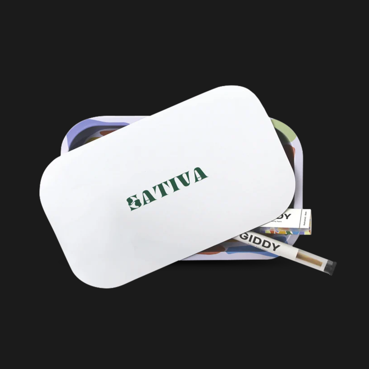 Bandeja con tapa GIDDY SATIVA pack