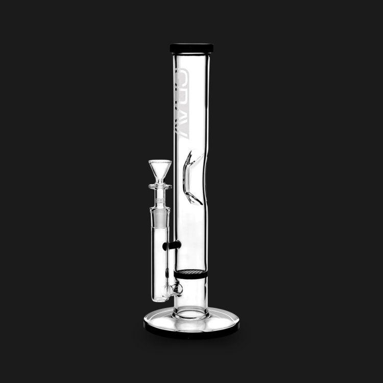 Grav Labs Flared Base 12 inch Honeycomb Glass Water Pipe Bong w/ Black Accents